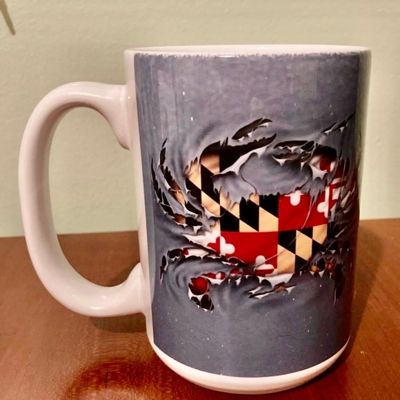 MARYLAND My MARYLAND Ripped Crab Coffee Mug Maryland Flag 15 ounces - Picture 2 of 8